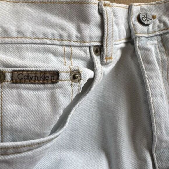 Vintage 90s Calvin Klein Straight Leg White Mom Jeans High Rise Size 10 USA Made - Picture 11 of 12